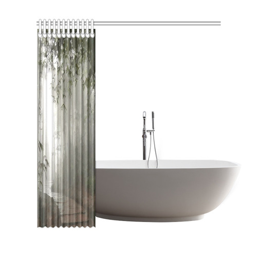 Landscape Forest Path in Foggy Mist Shower Curtain 69"x72"