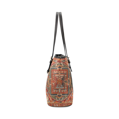 Mandala  of  Bodhisattva of Transcendent Wisdom Leather Tote Bag/Large (Model 1640)