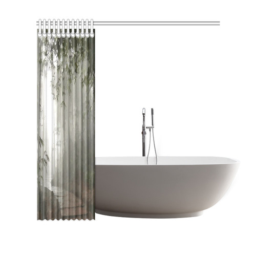Landscape Forest Path in Foggy Mist Shower Curtain 69"x70"