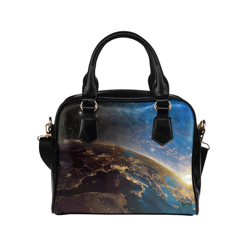 Planet Earth From Space Shoulder Handbag (Model 1634)