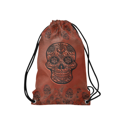 Skull20170231_by_JAMColors Small Drawstring Bag Model 1604 (Twin Sides) 11"(W) * 17.7"(H)