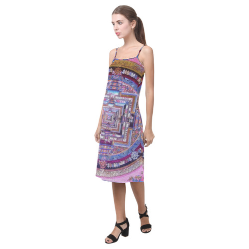 Buddhist Kalachakra Mandala Alcestis Slip Dress (Model D05)