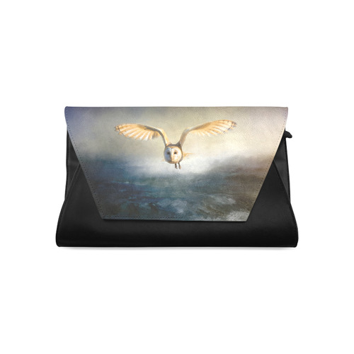 An barn owl flies over the lake Clutch Bag (Model 1630)