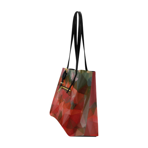 Red Black Abstract Geometric Triangles Euramerican Tote Bag/Large (Model 1656)