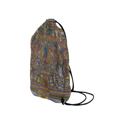Awesome Thanka With The Holy Medicine Buddha Small Drawstring Bag Model 1604 (Twin Sides) 11"(W) * 17.7"(H)