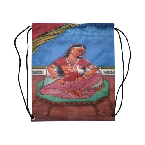 Deity Parvati with her Son Ganesha Large Drawstring Bag Model 1604 (Twin Sides)  16.5"(W) * 19.3"(H)