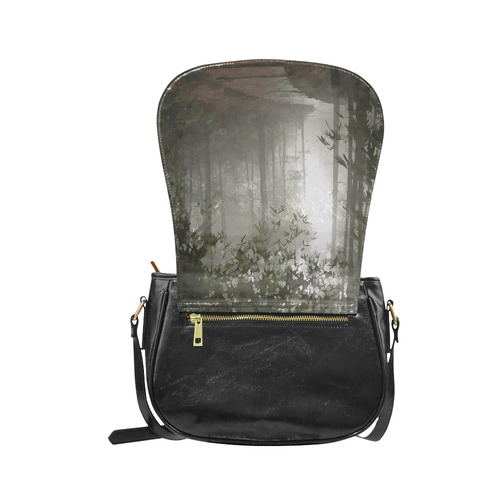 Forest Path in Mist Landscape Classic Saddle Bag/Small (Model 1648)