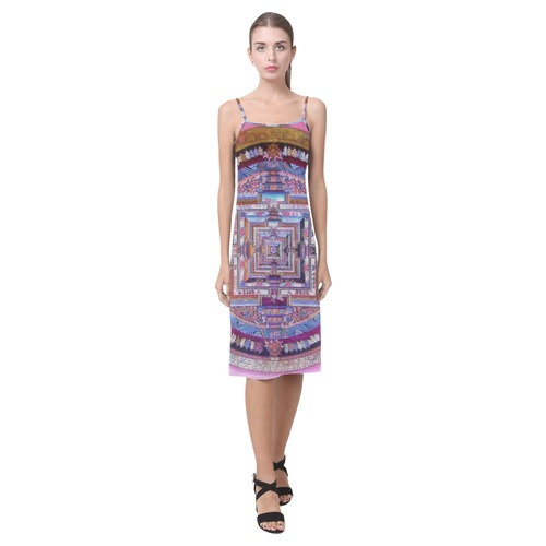 Buddhist Kalachakra Mandala Alcestis Slip Dress (Model D05)