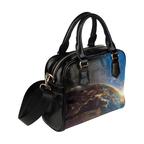 Planet Earth From Space Shoulder Handbag (Model 1634)