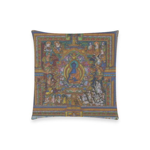 Awesome Thanka With The Holy Medicine Buddha Custom  Pillow Case 18"x18" (one side) No Zipper