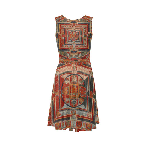 Mandala  of  Bodhisattva of Transcendent Wisdom Sleeveless Ice Skater Dress (D19)