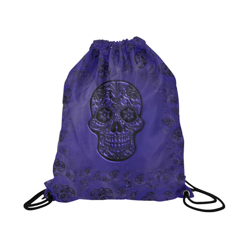 Skull20170227_by_JAMColors Large Drawstring Bag Model 1604 (Twin Sides)  16.5"(W) * 19.3"(H)