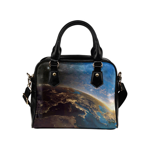 Planet Earth From Space Shoulder Handbag (Model 1634)