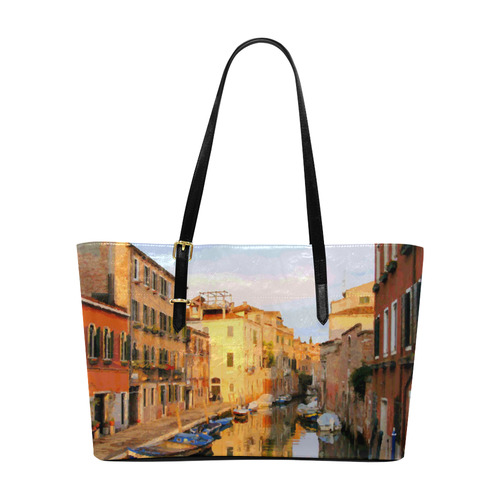 Canal with Gondolas in Venice Euramerican Tote Bag/Large (Model 1656)