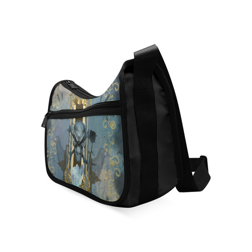 The blue skull with crow Crossbody Bags (Model 1616)