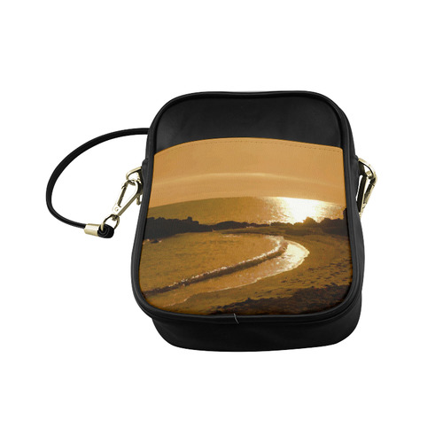Cliffs on Beach at Sunset Landscape Sling Bag (Model 1627)