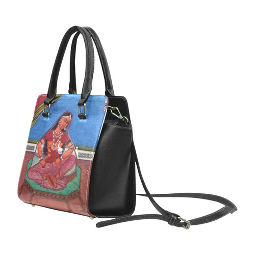 Deity Parvati with her Son Ganesha Rivet Shoulder Handbag (Model 1645)