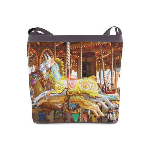 Colorful Carousel Horses Merry Go Round Crossbody Bags (Model 1613)