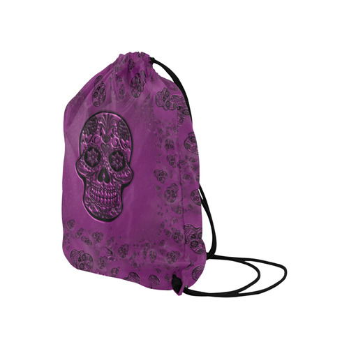 Skull20170229_by_JAMColors Large Drawstring Bag Model 1604 (Twin Sides)  16.5"(W) * 19.3"(H)