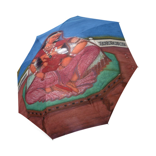 Deity Parvati with her Son Ganesha Foldable Umbrella (Model U01)