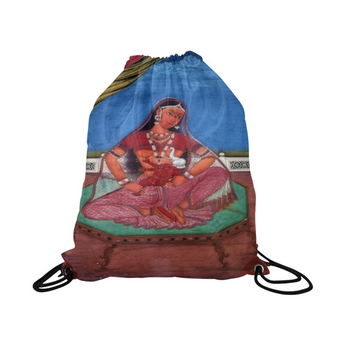 Deity Parvati with her Son Ganesha Large Drawstring Bag Model 1604 (Twin Sides)  16.5"(W) * 19.3"(H)