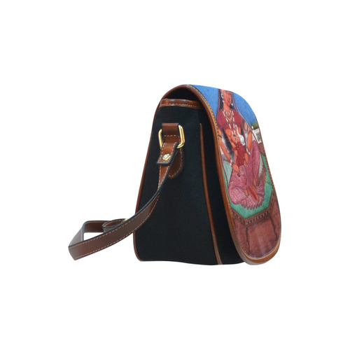 Deity Parvati with her Son Ganesha Saddle Bag/Small (Model 1649)(Flap Customization)