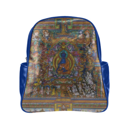 Awesome Thanka With The Holy Medicine Buddha Multi-Pockets Backpack (Model 1636)