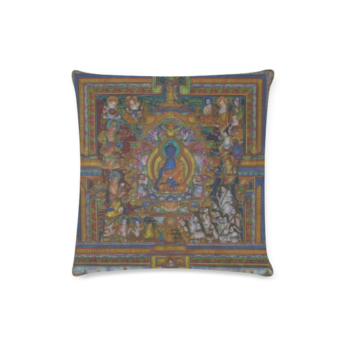Awesome Thanka With The Holy Medicine Buddha Custom Zippered Pillow Case 16"x16"(Twin Sides)