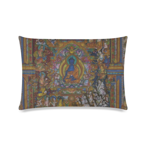 Awesome Thanka With The Holy Medicine Buddha Custom Zippered Pillow Case 16"x24"(Twin Sides)