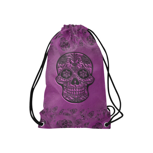 Skull20170229_by_JAMColors Small Drawstring Bag Model 1604 (Twin Sides) 11"(W) * 17.7"(H)