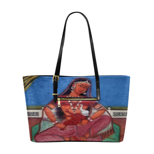 Deity Parvati with her Son Ganesha Euramerican Tote Bag/Large (Model 1656)