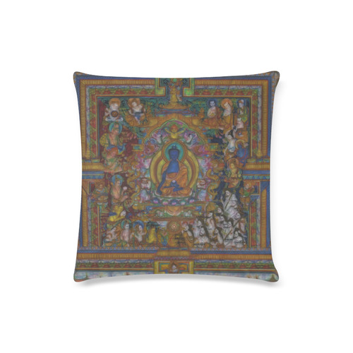 Awesome Thanka With The Holy Medicine Buddha Custom Zippered Pillow Case 16"x16"(Twin Sides)