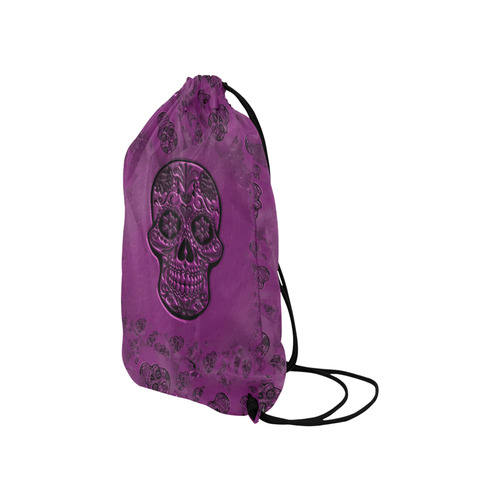 Skull20170229_by_JAMColors Small Drawstring Bag Model 1604 (Twin Sides) 11"(W) * 17.7"(H)