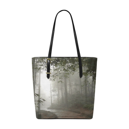 Landscape Forest Path in Foggy Mist Euramerican Tote Bag/Small (Model 1655)