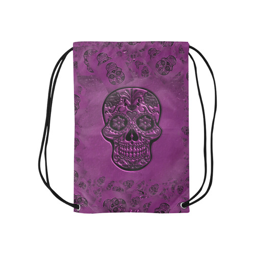 Skull20170229_by_JAMColors Small Drawstring Bag Model 1604 (Twin Sides) 11"(W) * 17.7"(H)