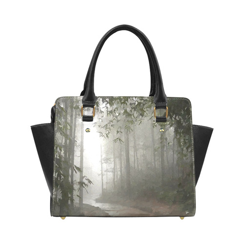 Forest Path in Foggy Mist Landscape Classic Shoulder Handbag (Model 1653)