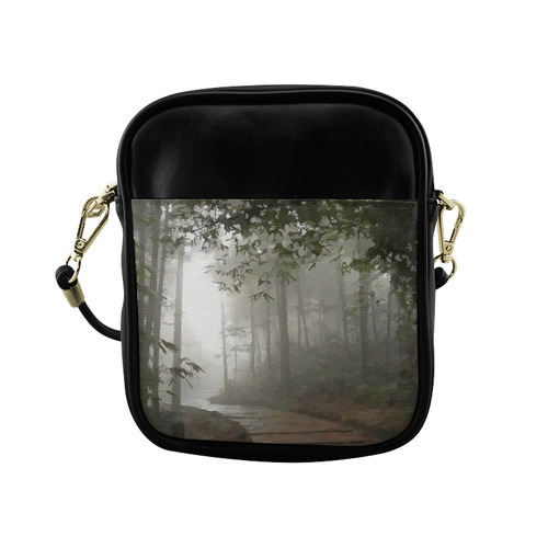 Landscape Forest Path in Foggy Mist Sling Bag (Model 1627)