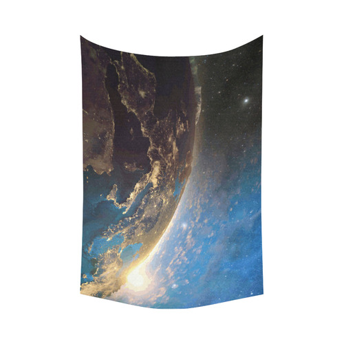 Planet Earth From Space Cotton Linen Wall Tapestry 90"x 60"