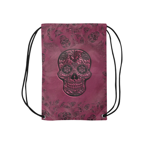 Skull20170230_by_JAMColors Small Drawstring Bag Model 1604 (Twin Sides) 11"(W) * 17.7"(H)