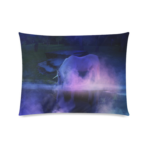An Awesome Unicorn Beside A Magic Lake Custom Picture Pillow Case 20"x26" (one side)