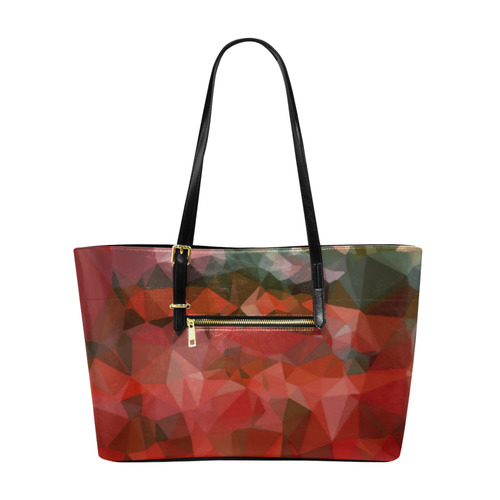 Red Black Abstract Geometric Triangles Euramerican Tote Bag/Large (Model 1656)