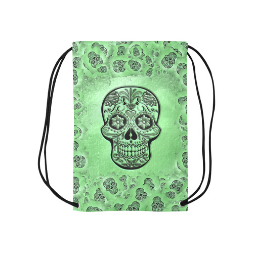 Skull20170236_by_JAMColors Small Drawstring Bag Model 1604 (Twin Sides) 11"(W) * 17.7"(H)