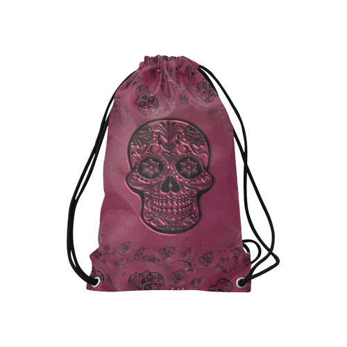 Skull20170230_by_JAMColors Small Drawstring Bag Model 1604 (Twin Sides) 11"(W) * 17.7"(H)