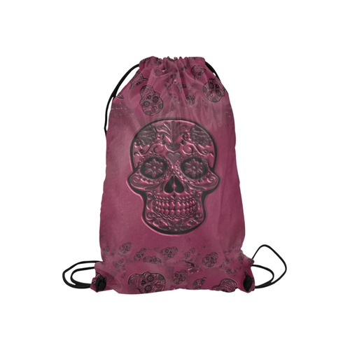 Skull20170230_by_JAMColors Small Drawstring Bag Model 1604 (Twin Sides) 11"(W) * 17.7"(H)