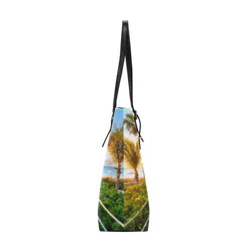 Sunset Landscape with Palm Trees Euramerican Tote Bag/Small (Model 1655)