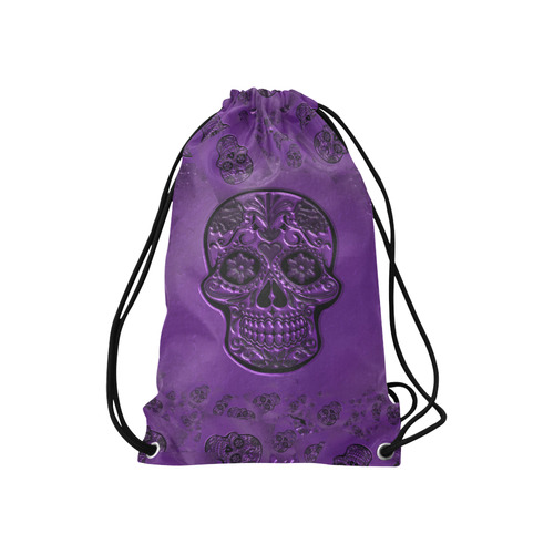 Skull20170228_by_JAMColors Small Drawstring Bag Model 1604 (Twin Sides) 11"(W) * 17.7"(H)