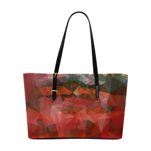 Red Black Abstract Geometric Triangles Euramerican Tote Bag/Large (Model 1656)