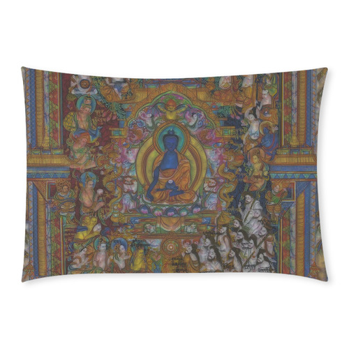 Awesome Thanka With The Holy Medicine Buddha Custom Rectangle Pillow Case 20x30 (One Side)