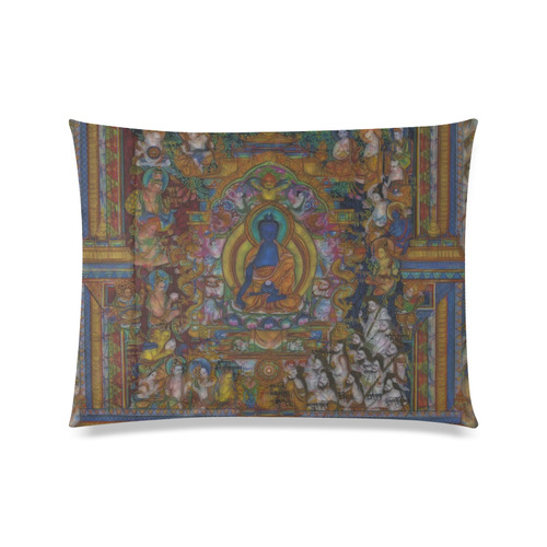 Awesome Thanka With The Holy Medicine Buddha Custom Zippered Pillow Case 20"x26"(Twin Sides)