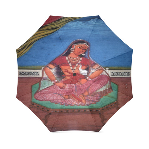 Deity Parvati with her Son Ganesha Foldable Umbrella (Model U01)